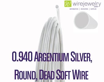 Argentium Silver, Round, Dead Soft Jewelry Wire, Various Gauges & 5FT Length