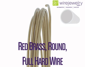 21 Gauge Round Full Hard Red Brass Jewelry Wire, Various Lengths