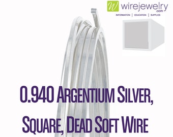 Argentium Silver, Square, Dead Soft Jewelry Wire, Various Gauges & Lengths