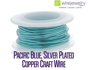 Pacific Blue, Silver Plated Copper Craft Wire, Round, Various Gauges and Lengths