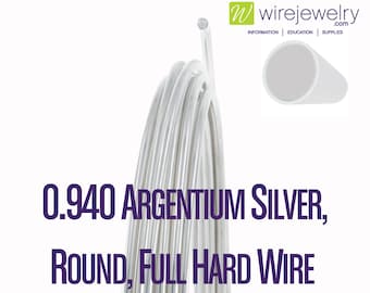 Argentium Silver, Round, Full Hard Jewelry Wire, Various Gauges & Lengths