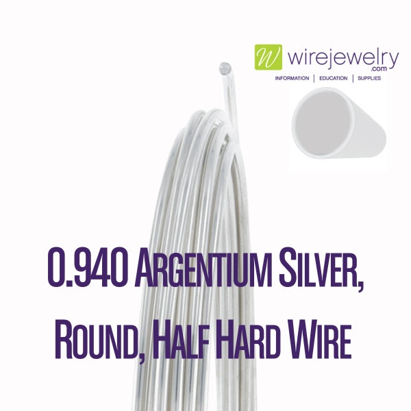 Argentium Silver, Round, Half Hard Jewelry Wire, Various Gauges & 25FT Length