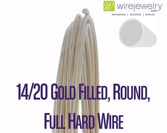 14/20 Gold Filled, Round, Full Hard Jewelry Wire, Various Gauges & Lengths