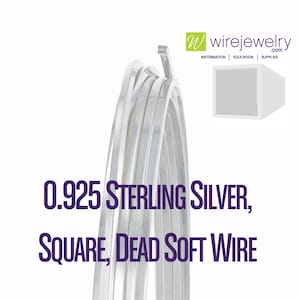 May include: A coil of 0.925 Sterling Silver square dead soft wire. The wire is silver in color and is coiled in a circle.