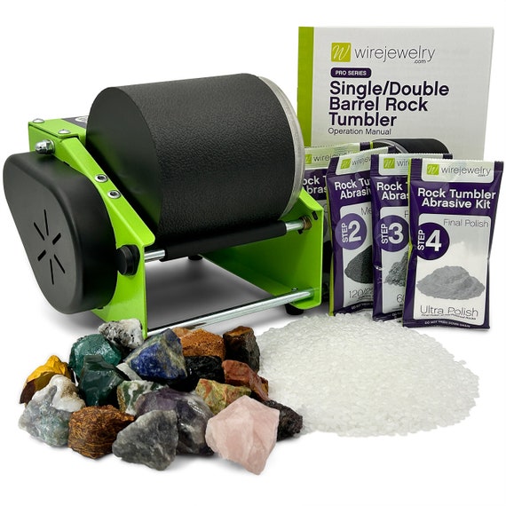 Wirejewelry Pro-series Single Barrel Rock Tumbler Kit - Includes 1.5 Lb of  Gemstones of the World Stone Mix and 1 Batch Grit & Polish - Etsy Israel