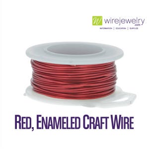 Red, Enameled Copper Craft Wire, Round, Various Gauges and Lengths