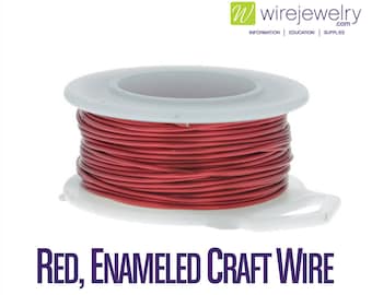 Red, Enameled Copper Craft Wire, Round, Various Gauges and Lengths