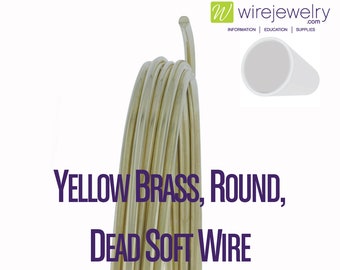 Yellow Brass, Round, Dead Soft Jewelry Wire, Various Gauges & Lengths