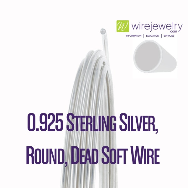 0.925 Sterling Silver, Round, Dead Soft Jewelry Wire, Various Gauges & 5FT Length