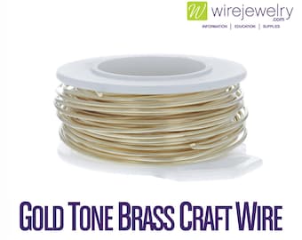 Gold Tone Brass Craft Wire, Round, Various Gauges and Lengths