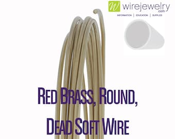 Red Brass, Round, Dead Soft Jewelry Wire, Various Gauges & Lengths