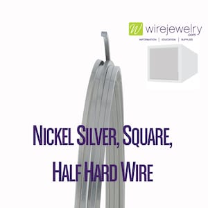 May include: A coil of nickel silver square half hard wire. The wire is silver in color and has a square shape. The wire is half hard, which means it is strong and durable.