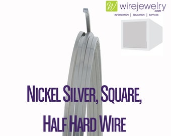 Nickel Silver, Square, Half Hard Jewelry Wire, Various Gauges & Lengths