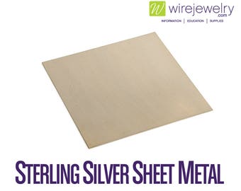 Sterling Silver Sheet Metal, Dead Soft, 6 Inch Width by 3 Inch Length, Various Gauges