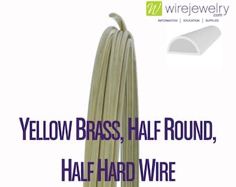 Yellow Brass, Half Round, Half Hard Jewelry Wire, Various Gauges & Lengths