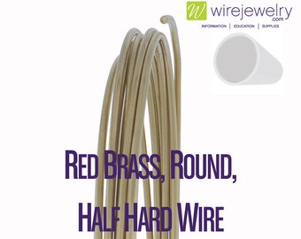 Red Brass, Round, Half Hard Jewelry Wire, Various Gauges & Lengths