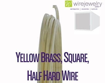 Yellow Brass, Square, Half Hard Jewelry Wire, Various Gauges & Lengths