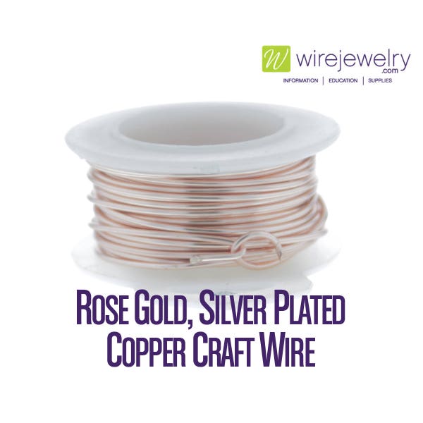 Rose Gold, Silver Plated Copper Craft Wire, Round, Various Gauges and Lengths