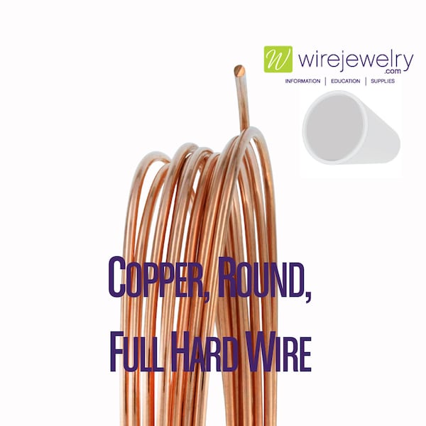 21 Gauge Round Full Hard Copper Jewelry Wire, Various Lengths