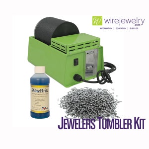 WireJewelry Jewelry and Metal Polishing Tumbler Kit, Includes 1 Pound of Jewelers Mix Shot and 8 Ounces of Shinebrite Burnishing Compound