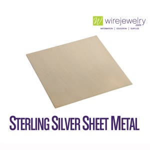 Sterling Silver Sheet Metal, Dead Soft, 6 Inch Width by 1 Inch Length, Various Gauges