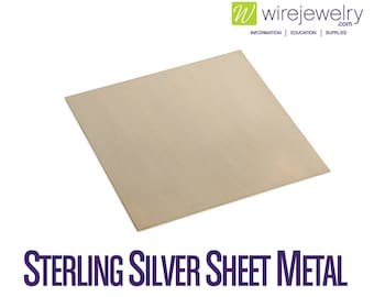 Sterling Silver Sheet Metal, Dead Soft, 6 Inch Width by 1 Inch Length, Various Gauges