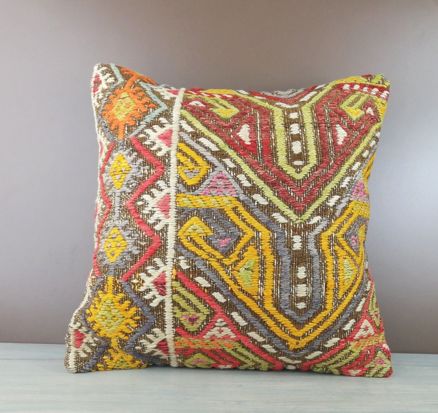Almohada Kilim turca 40 x 40 cm Kilim almohada 16x16 kilim | Etsy