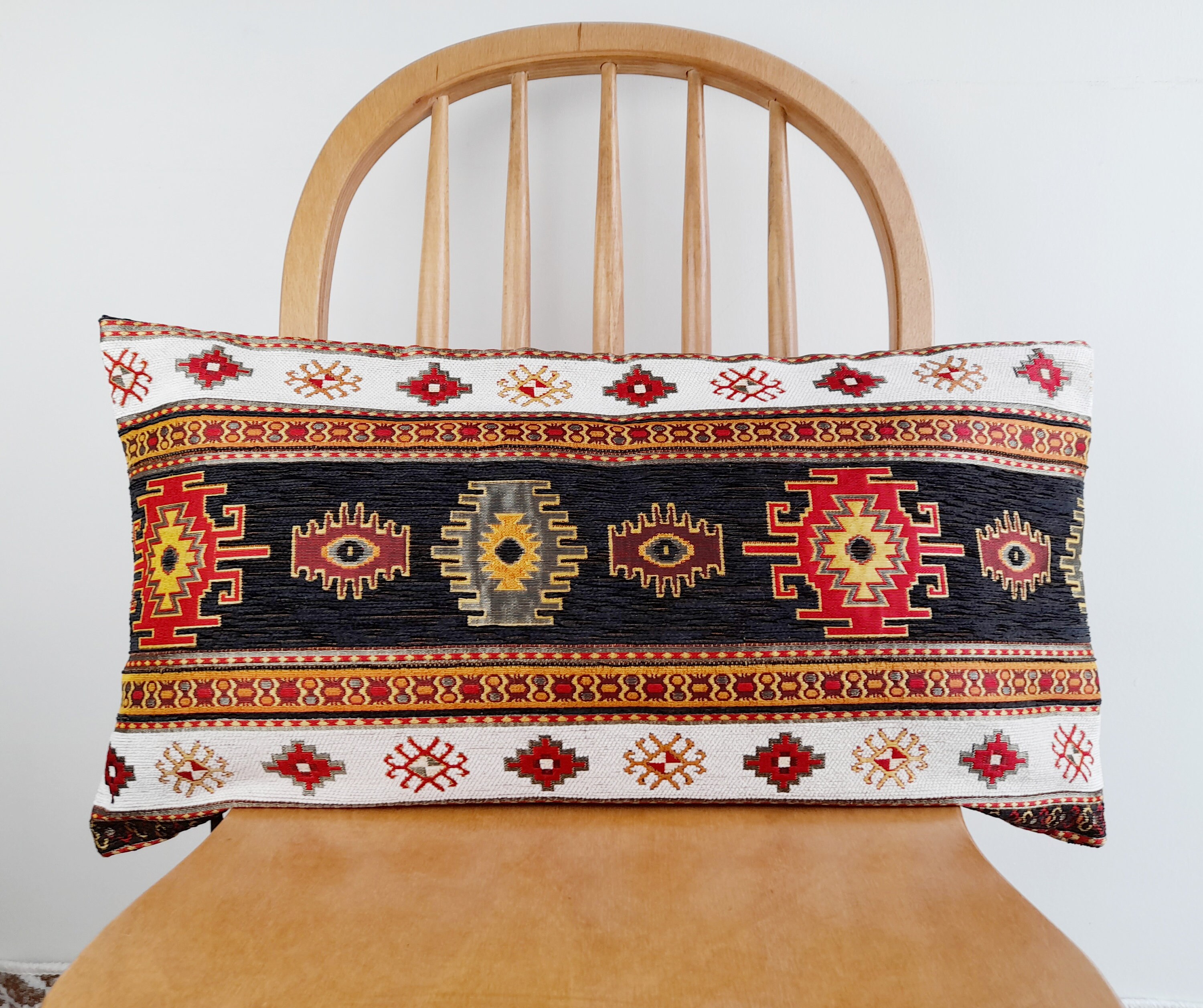 Cubierta de almohada lumbar Decorativa Almohada lumbar Negro | Etsy