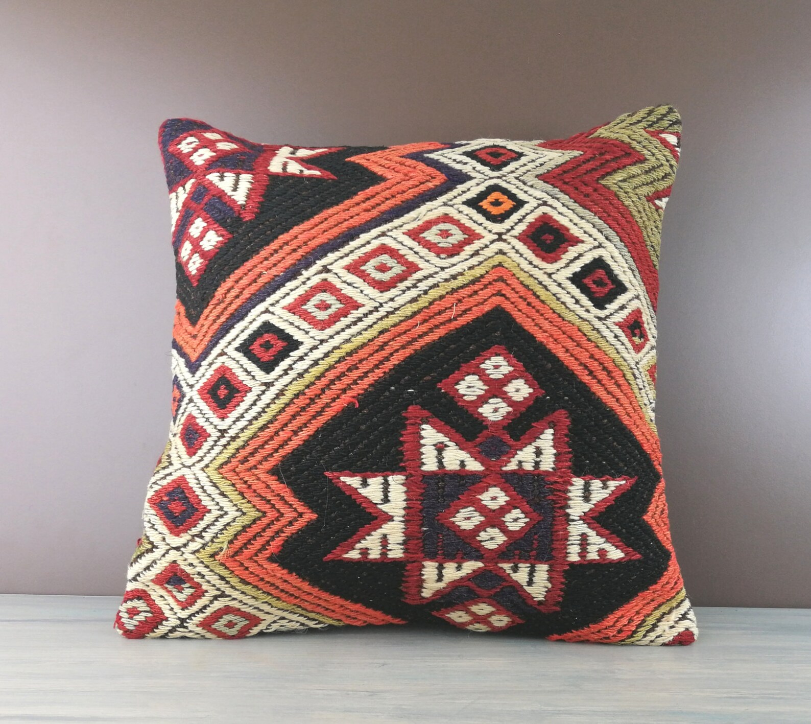 Almohada Kilim turca 40 x 40 cm Kilim almohada 16x16 kilim | Etsy