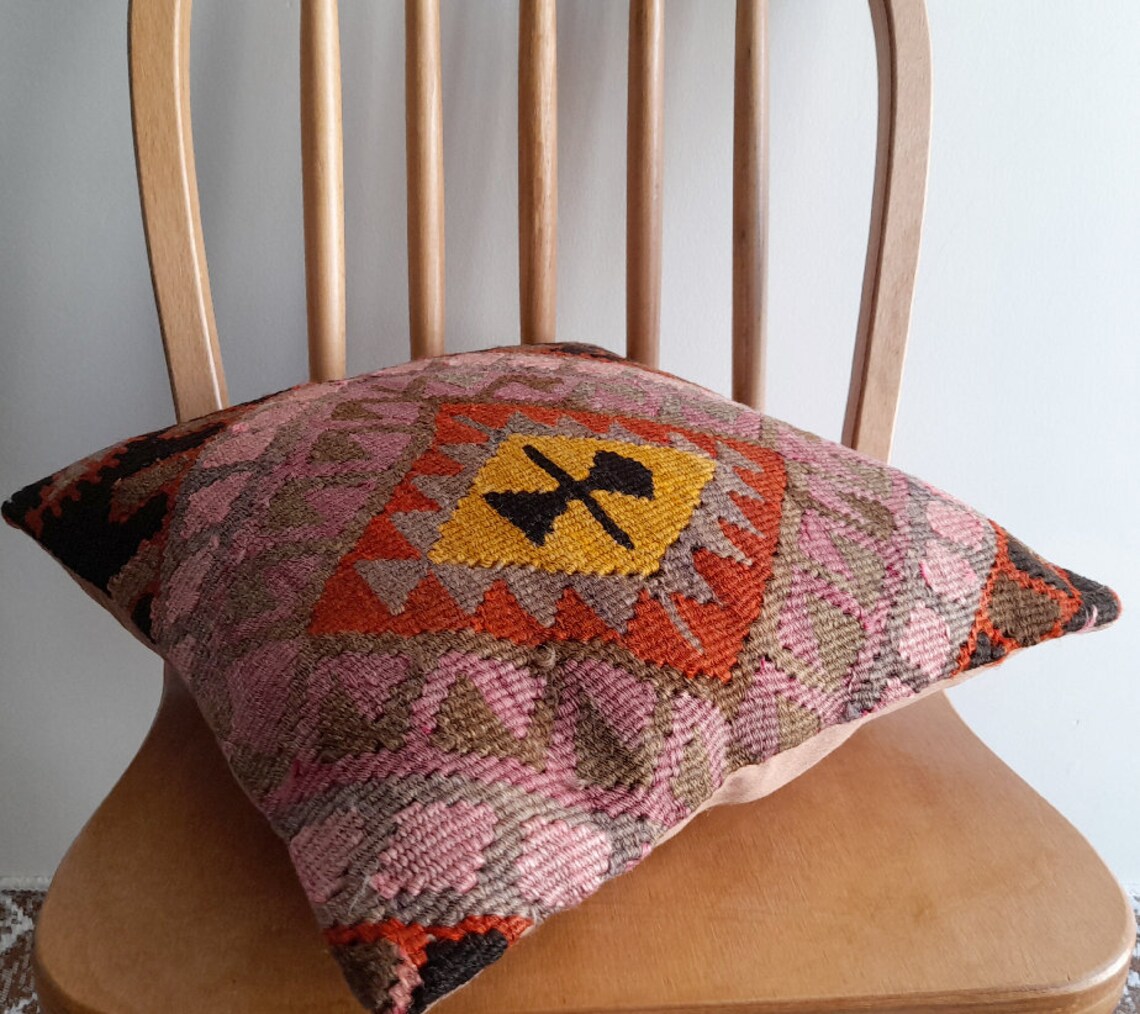 4040 cm Almohada Rosa Kilim 16x16 kilim funda de almohada | Etsy