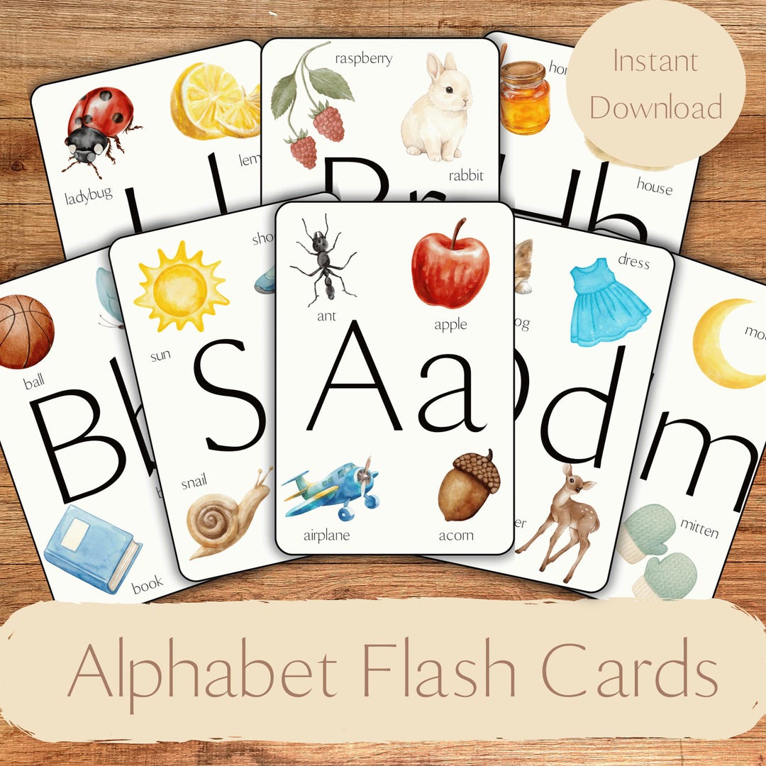 Alphabet Flash Cards Printable | Uppercase & Lowercase Letters for ...