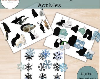 Winter Matching Game: Preschool Printable Activity (Digital Download)