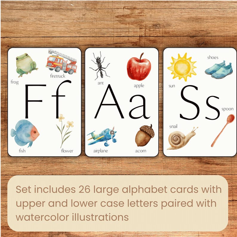 Alphabet Flash Cards Printable | Uppercase & Lowercase Letters for ...