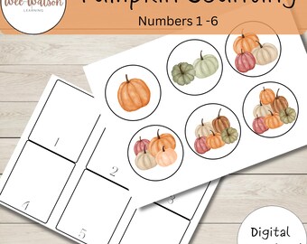 Pumpkin Count and Match Printable Activity for Preschoolers