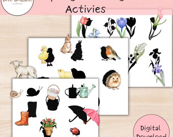 Spring Matching Activity: Watercolor Preschool Printable (PDF)