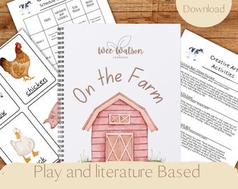 Farm Animal Toddler Lesson Plan | 4-Week Home Learning | Printable Preschool Activities | Digital Download