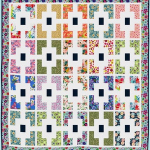 Focus quilt pattern : Pattern for rotary-cut/machine-pieced quilt in 5 sizes (throw & infant quilt shown)