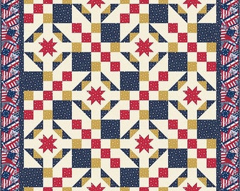 Star Track patriotic quilt pattern