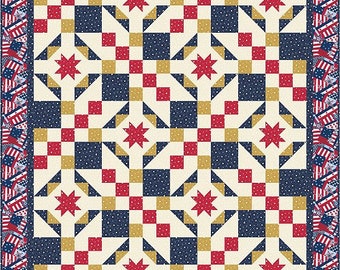 Star Track patriotic quilt pattern