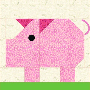 Patch Pig quilt block - digital download