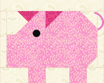 Patch Pig quilt block - digital download