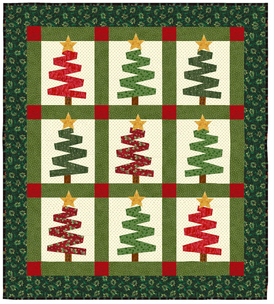 Very Merry Christmas Trees Quilt Pattern Wall Quilt Etsy