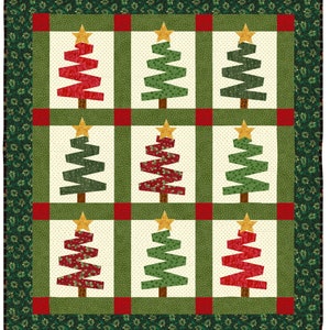 Very Merry Christmas Trees quilt pattern - wall quilt, placemat, tree skirt