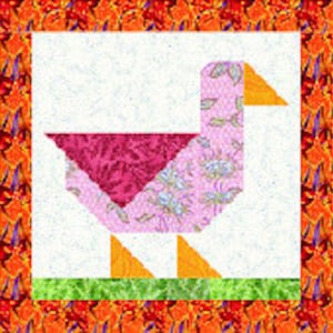 Patch Duck quilt block digital download image 2