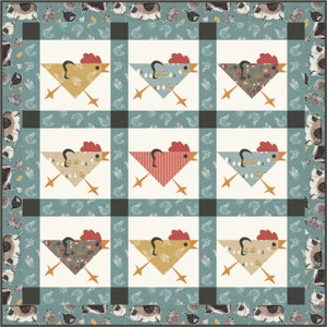 Running Chickens wall quilt / table runner / placemats pattern