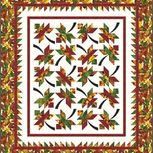 Falling into Autumn quilt pattern (throw, table runner placemats)