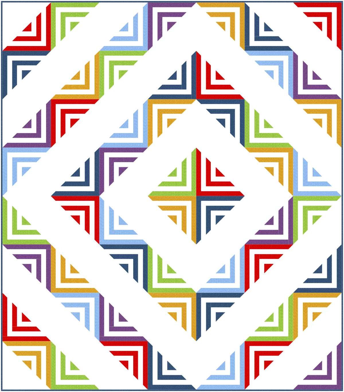 Slice Quilt Pattern - a Modern Quilt in 2 Sizes: Throw and Queen - Etsy