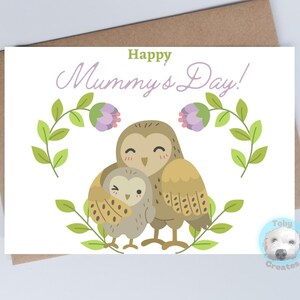 Biglietto per la festa della mamma, biglietto di auguri per la festa della mamma A6, biglietto di auguri gufo, biglietto per la mamma, biglietto per la mamma, biglietto speciale per la mamma, biglietto acquerello, ecologico