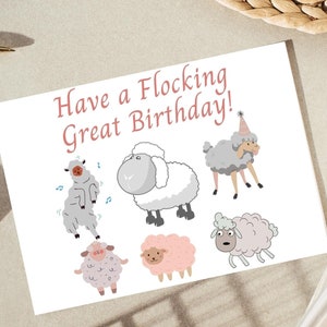 Passez un super anniversaire, carte de voeux drôle de mouton, anniversaire végétalien, carte d'anniversaire de mouton, carte d'amant de mouton, écologique