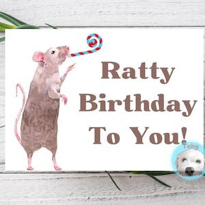 Ratte Geburtstagskarte, A6, Ratte Mama Geburtstagskarte, Ratte Papa Geburtstagskarte, ausgefallene Ratte Grußkarte, Ratte Besitzer Karte, Karte von der Ratte, umweltfreundlich